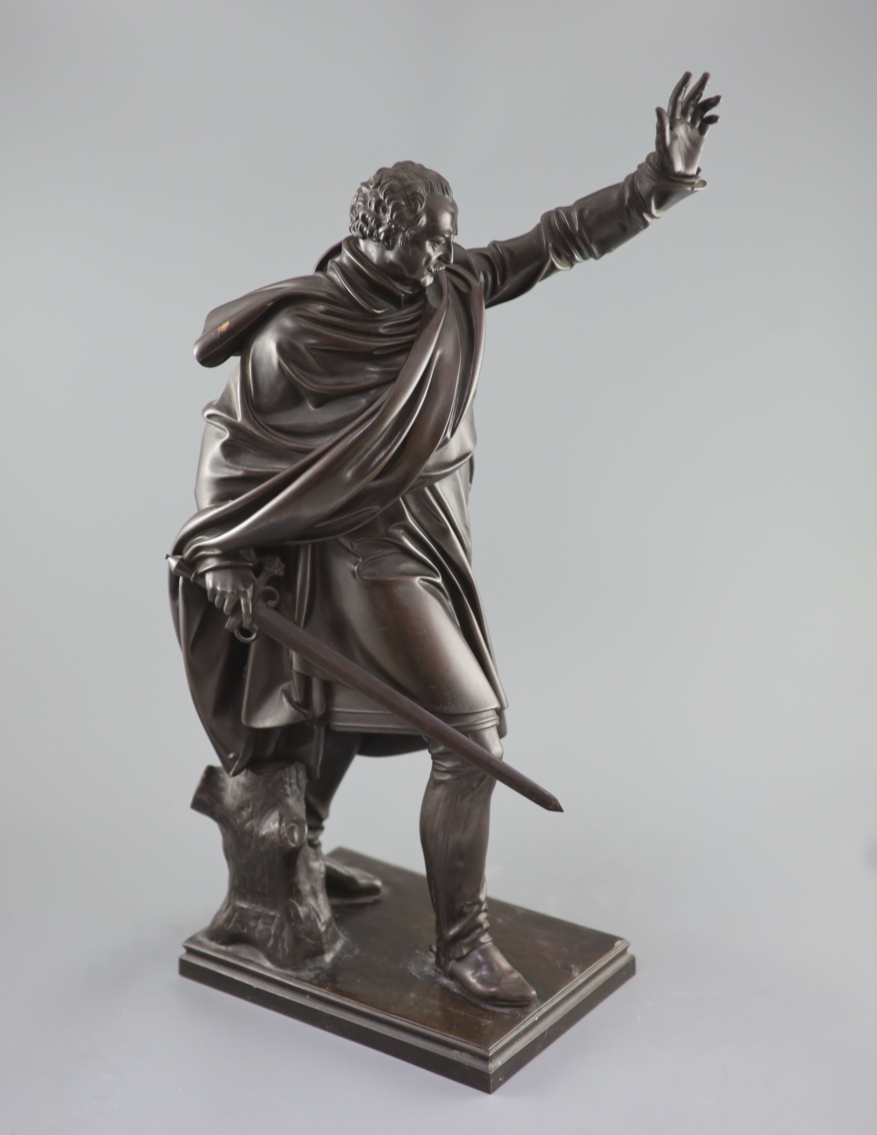 After Christian Daniel Rauch (1777-1857) a large 19th century bronze figure of Field Marshall Prince Gebhard von Blucher (1742-1819) 67cm high.